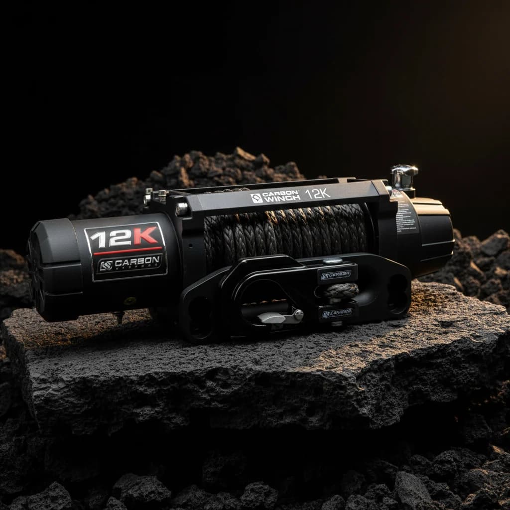 Carbon 12K 12000lb Electric Winch | Black