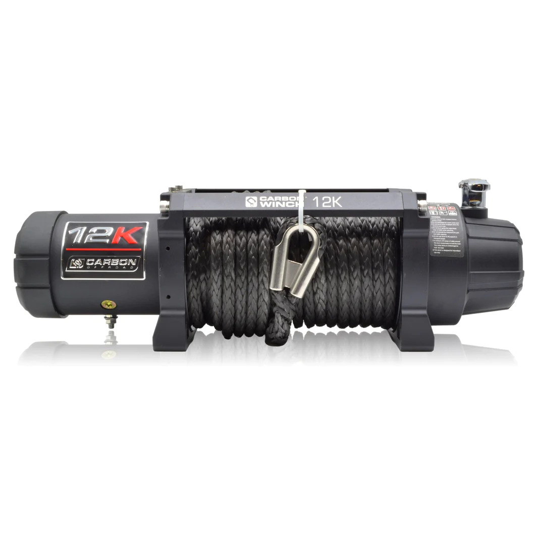 Carbon 12K 12000lb Electric Winch Black